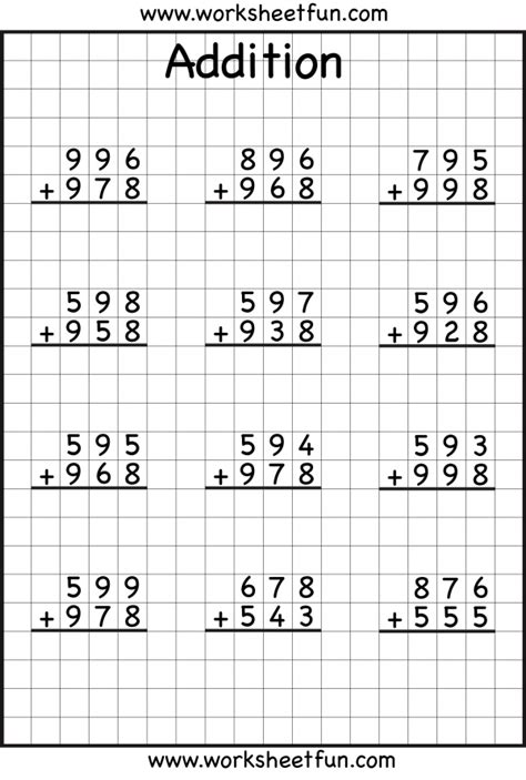 3 Digit Addition With Regrouping – Carrying – 6 .